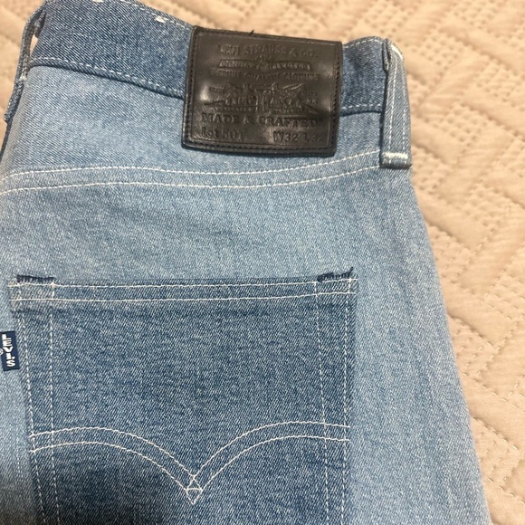 NWOT- Men’s Levi's 501 Made & Crafted Patchwork Original Fit Jeans. Size 32 x 32 - Picture 11 of 12
